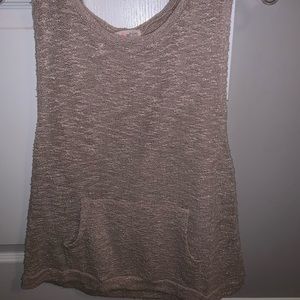 Wish &Whim Knitted Tank top with hoodie